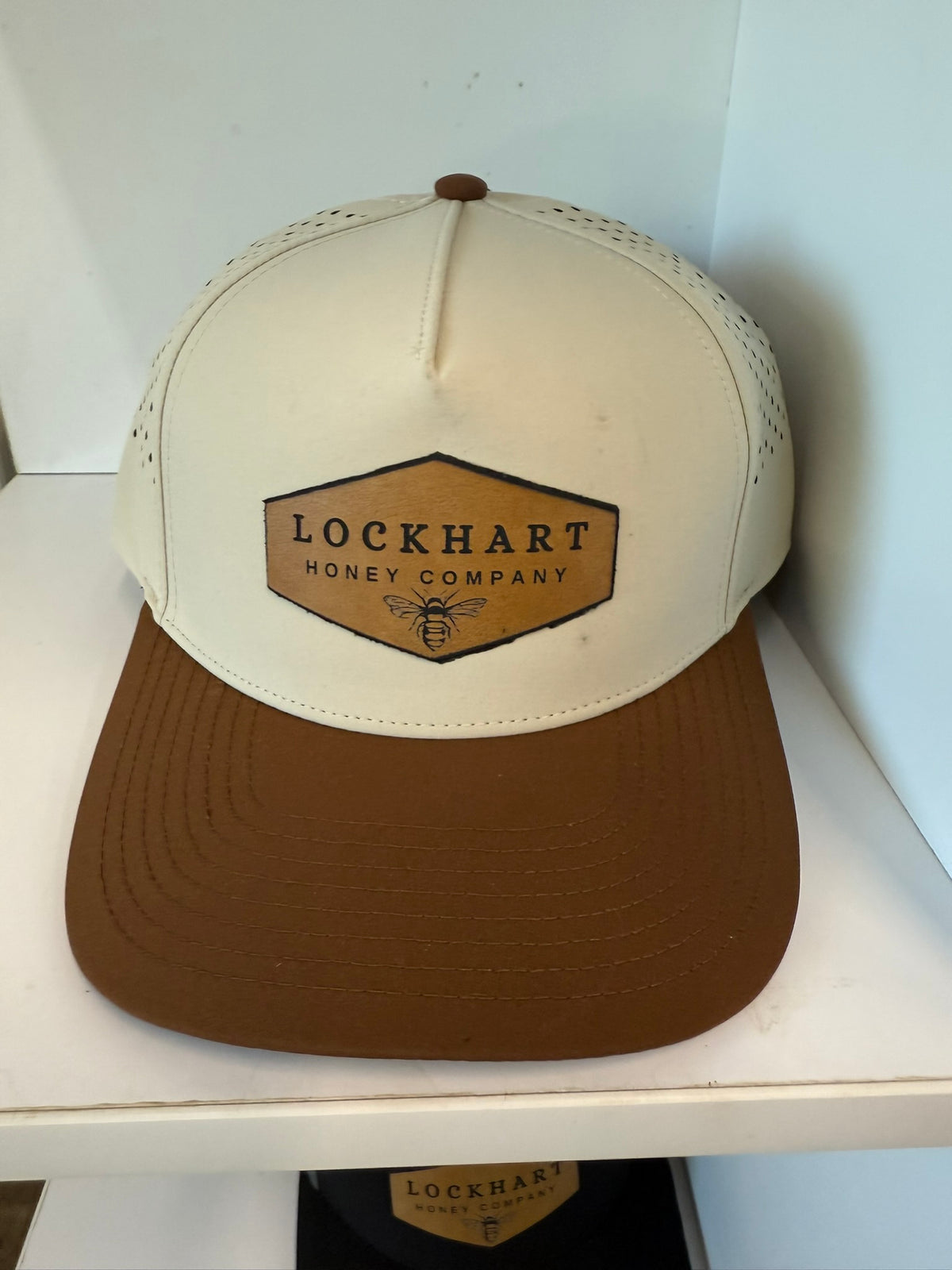 Brown & White Lockhart Honey Co. Sweat Resistant Hat