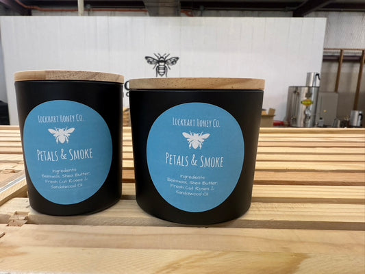Petals & Smoke — Beeswax Candle Small